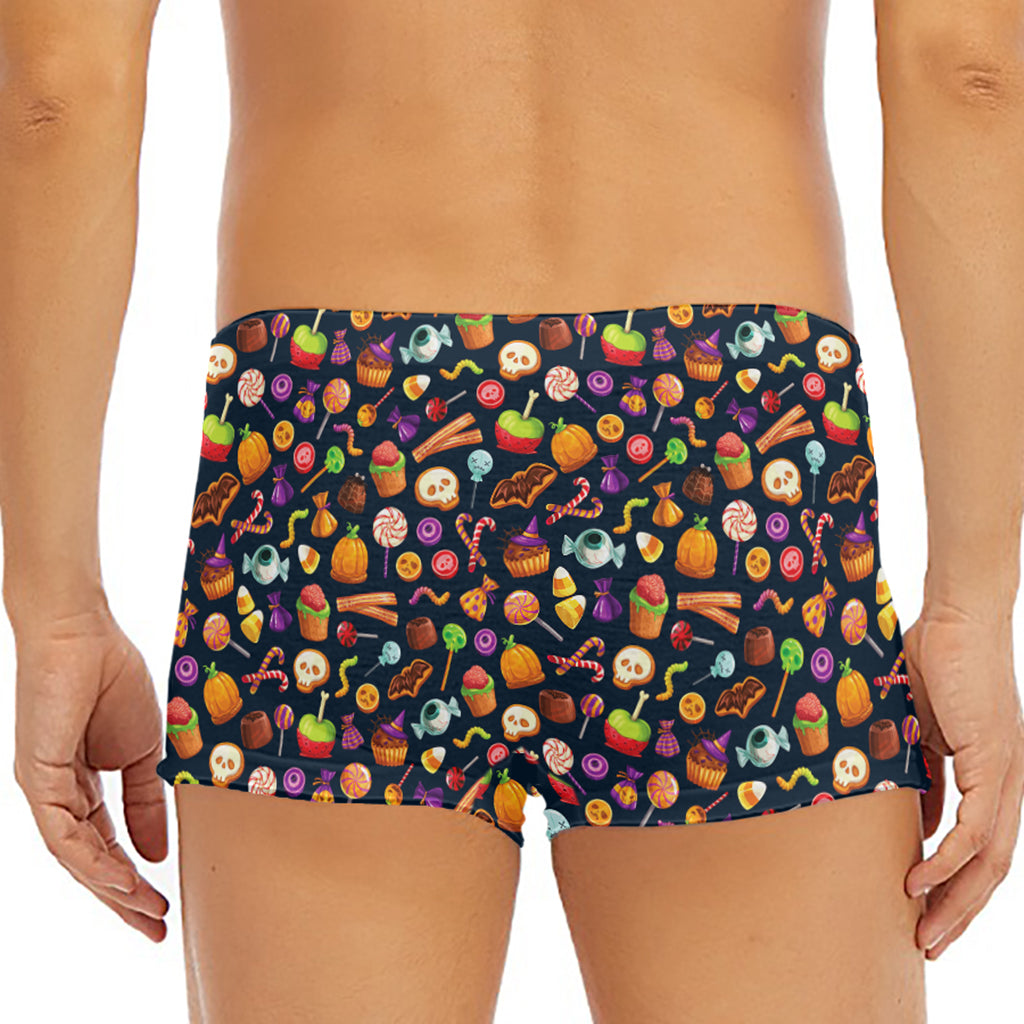 Halloween Candy Pattern Print Men's Short Boxer Briefs