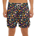 Halloween Candy Pattern Print Men's Split Running Shorts