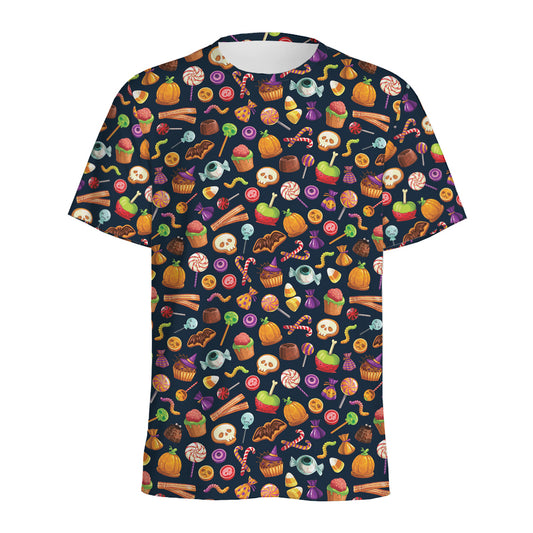 Halloween Candy Pattern Print Men's Sports T-Shirt
