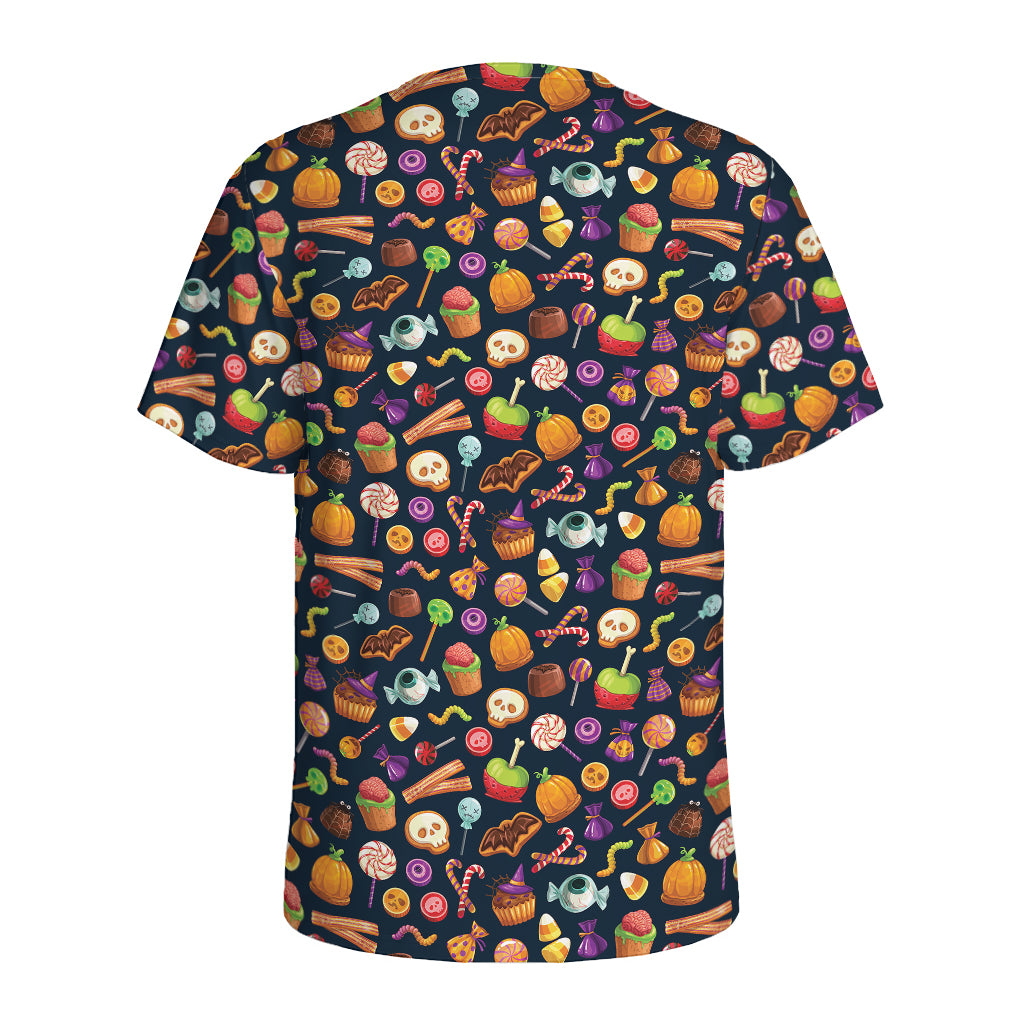 Halloween Candy Pattern Print Men's Sports T-Shirt