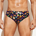 Halloween Candy Pattern Print Men's Swim Briefs