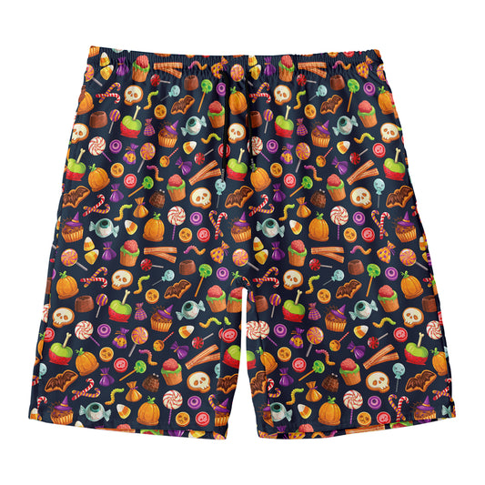 Halloween Candy Pattern Print Men's Swim Trunks
