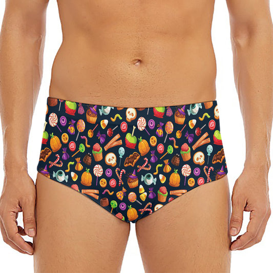 Halloween Candy Pattern Print Men's Triangle Swim Briefs