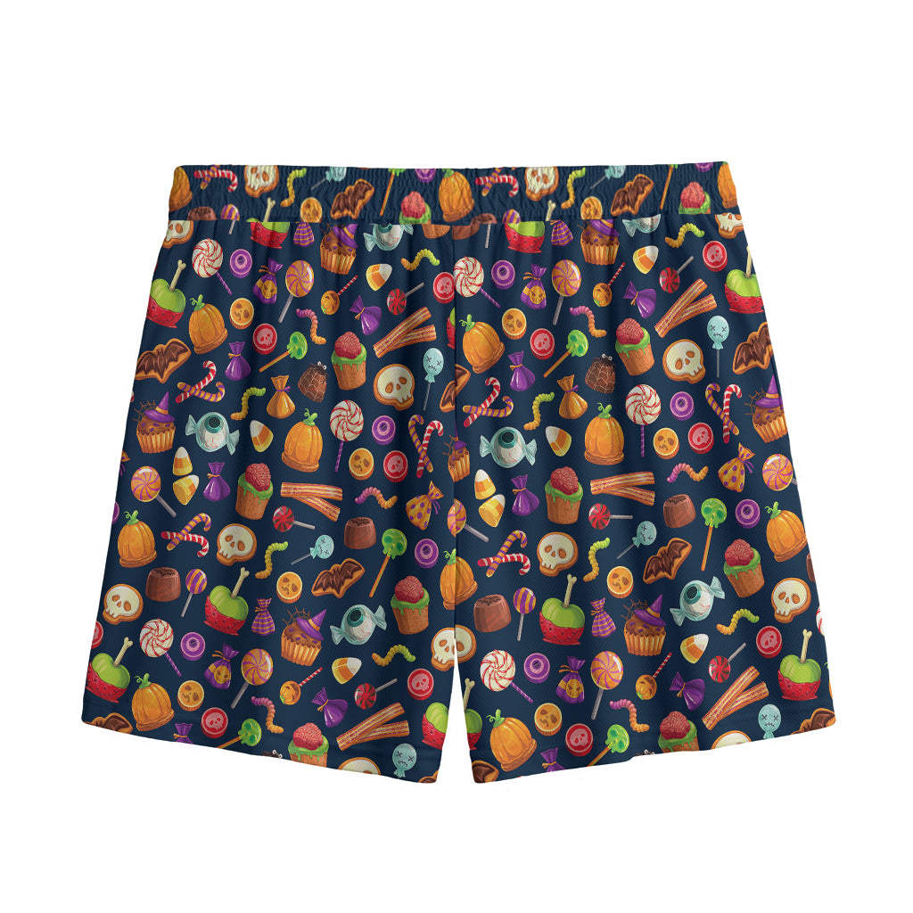 Halloween Candy Pattern Print Mesh Shorts