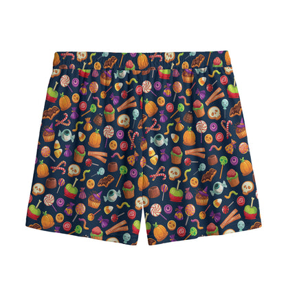 Halloween Candy Pattern Print Mesh Shorts