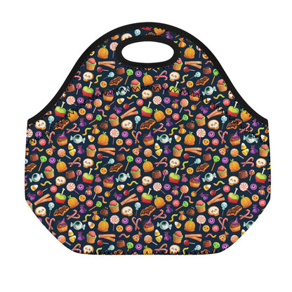 Halloween Candy Pattern Print Neoprene Lunch Bag