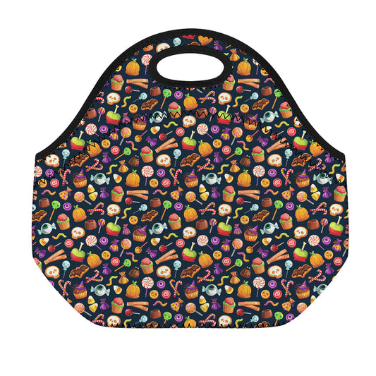 Halloween Candy Pattern Print Neoprene Lunch Bag