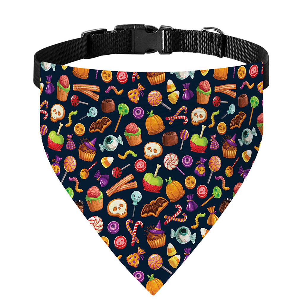 Halloween Candy Pattern Print Over The Collar Dog Bandana