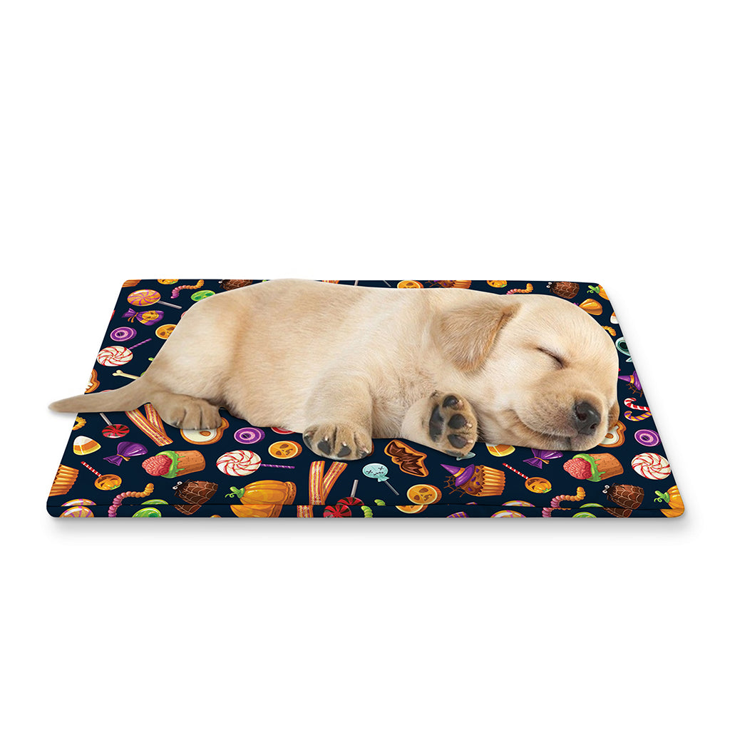 Halloween Candy Pattern Print Pet Cooling Mat Cover