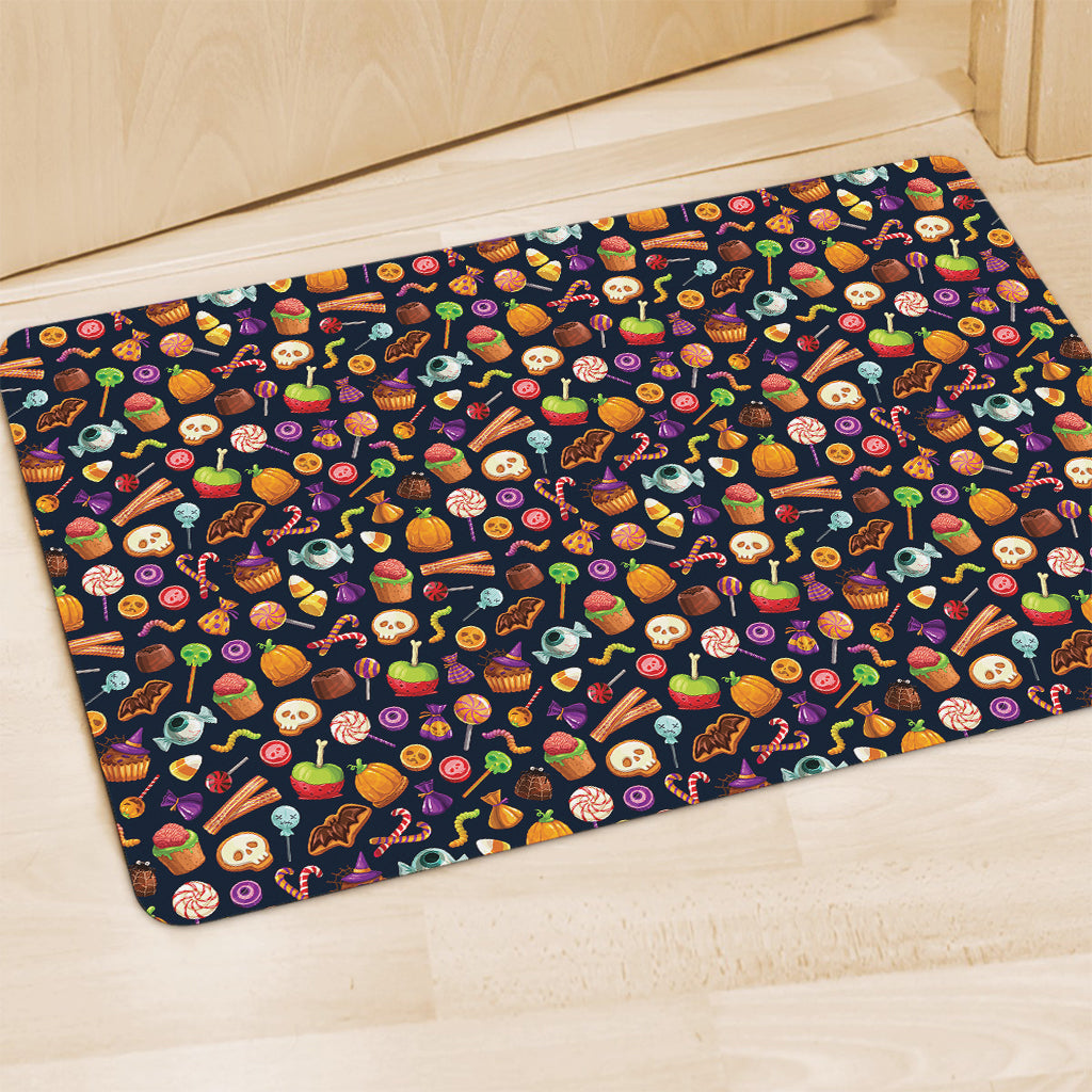 Halloween Candy Pattern Print Polyester Doormat