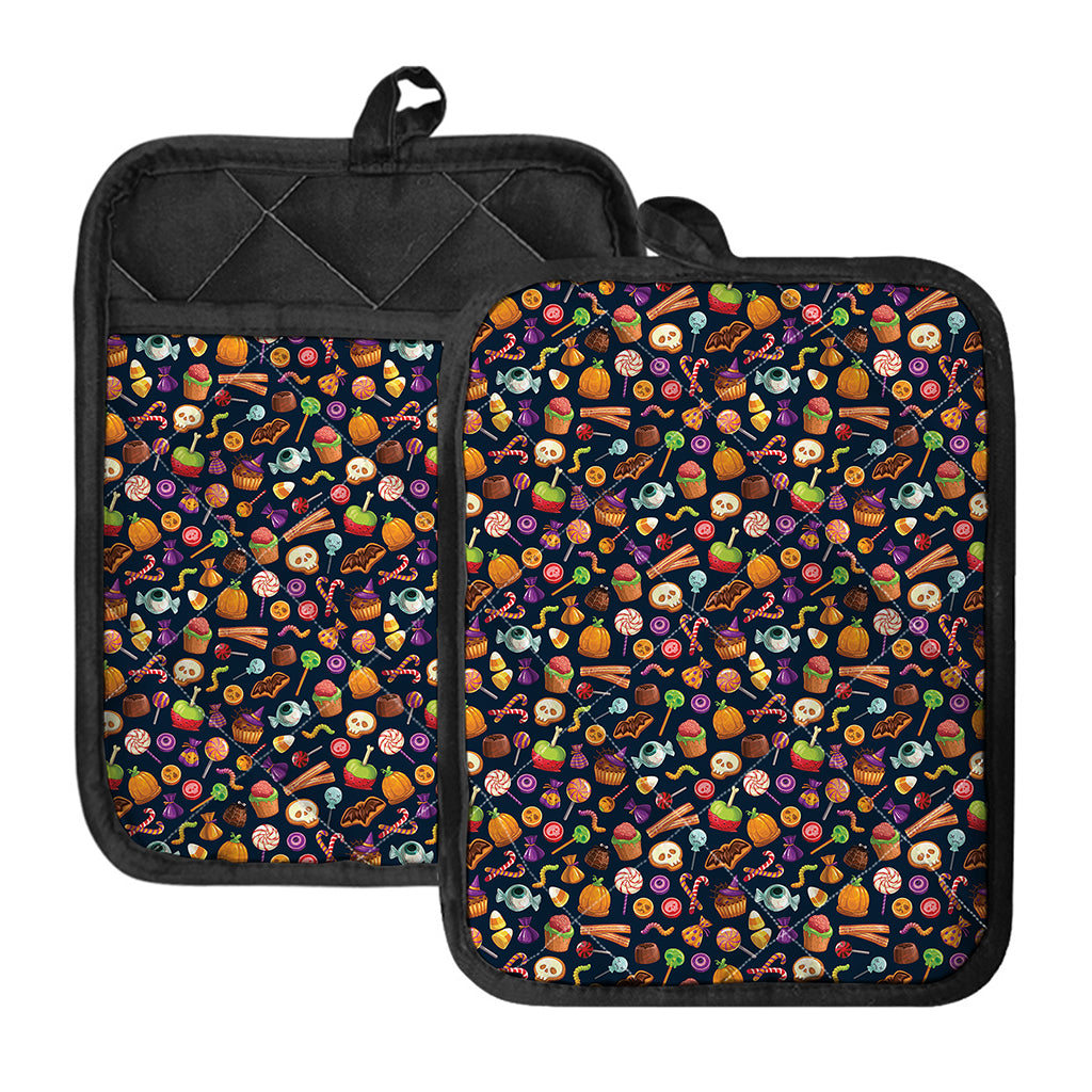 Halloween Candy Pattern Print Pot Holders With Pocket