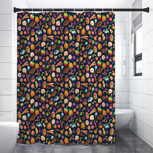 Halloween Candy Pattern Print Premium Shower Curtain