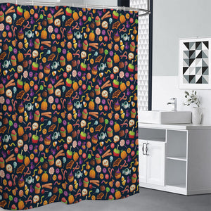 Halloween Candy Pattern Print Premium Shower Curtain