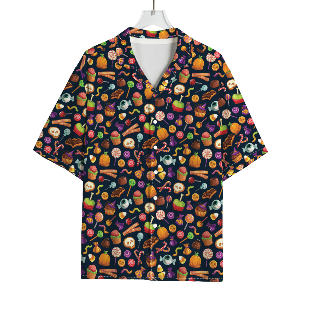 Halloween Candy Pattern Print Rayon Hawaiian Shirt