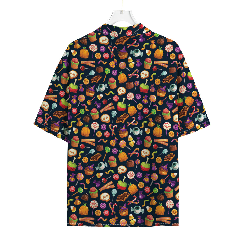 Halloween Candy Pattern Print Rayon Hawaiian Shirt