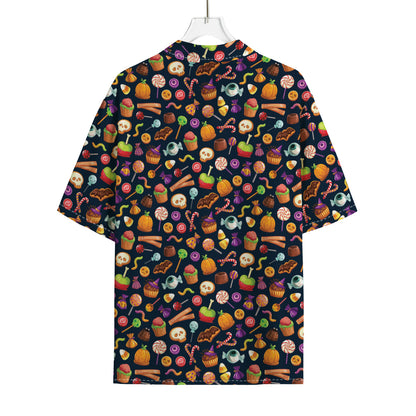 Halloween Candy Pattern Print Rayon Hawaiian Shirt