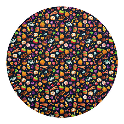 Halloween Candy Pattern Print Round Blanket