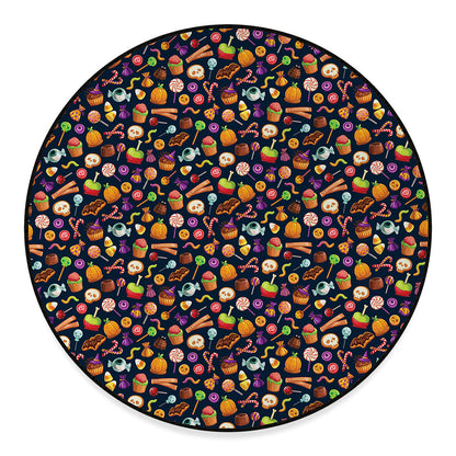 Halloween Candy Pattern Print Round Floor Mat