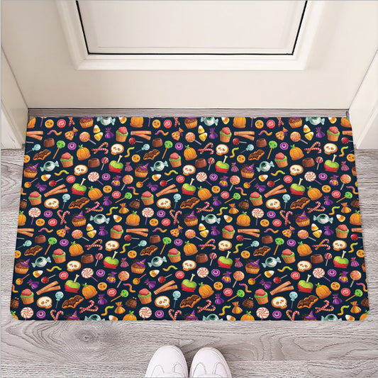 Halloween Candy Pattern Print Rubber Doormat