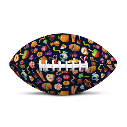 Halloween Candy Pattern Print Rugby Ball