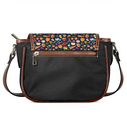 Halloween Candy Pattern Print Saddle Bag