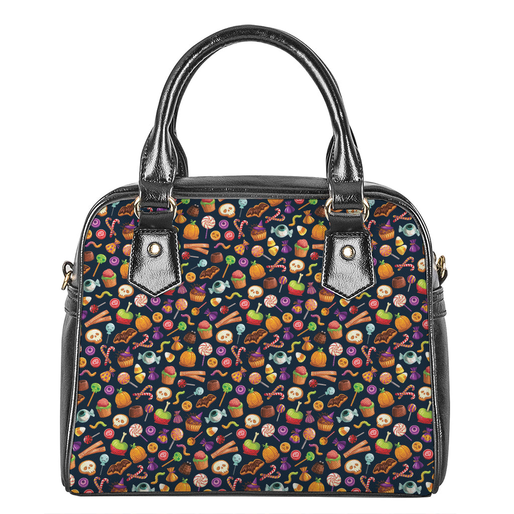 Halloween Candy Pattern Print Shoulder Handbag