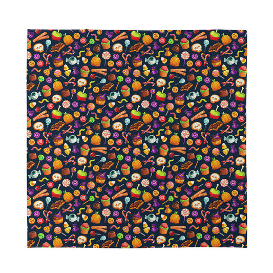 Halloween Candy Pattern Print Silk Bandana