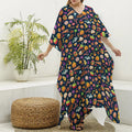 Halloween Candy Pattern Print Silk V-Neck Kaftan Dress