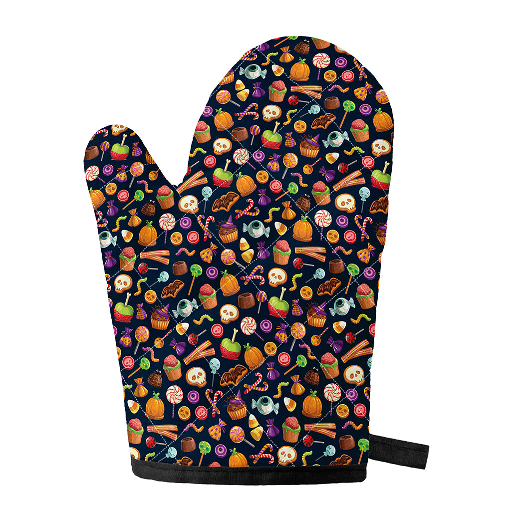 Halloween Candy Pattern Print Single Oven Mitt