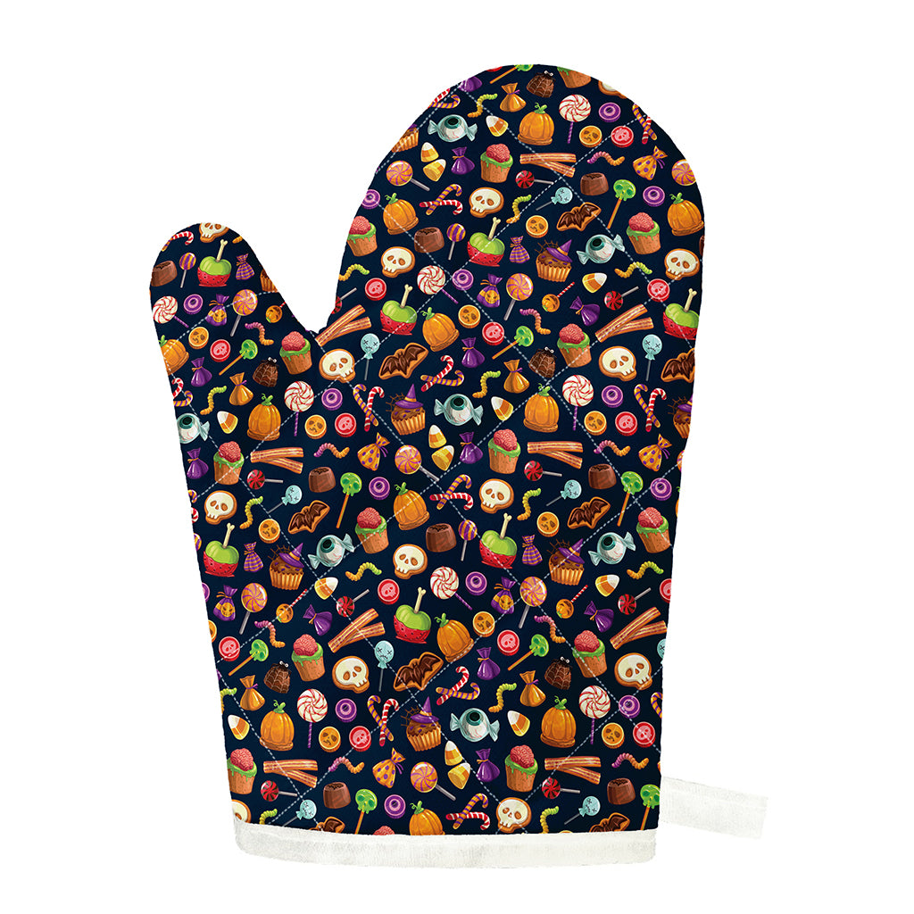 Halloween Candy Pattern Print Single Oven Mitt