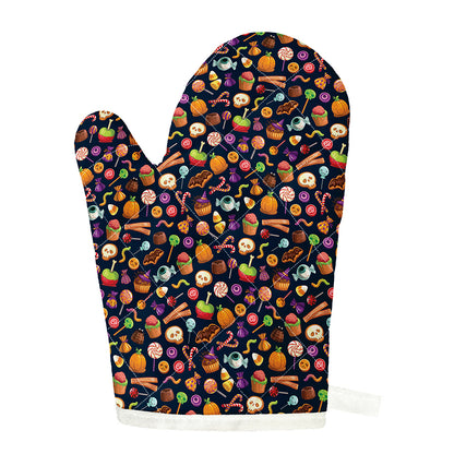 Halloween Candy Pattern Print Single Oven Mitt
