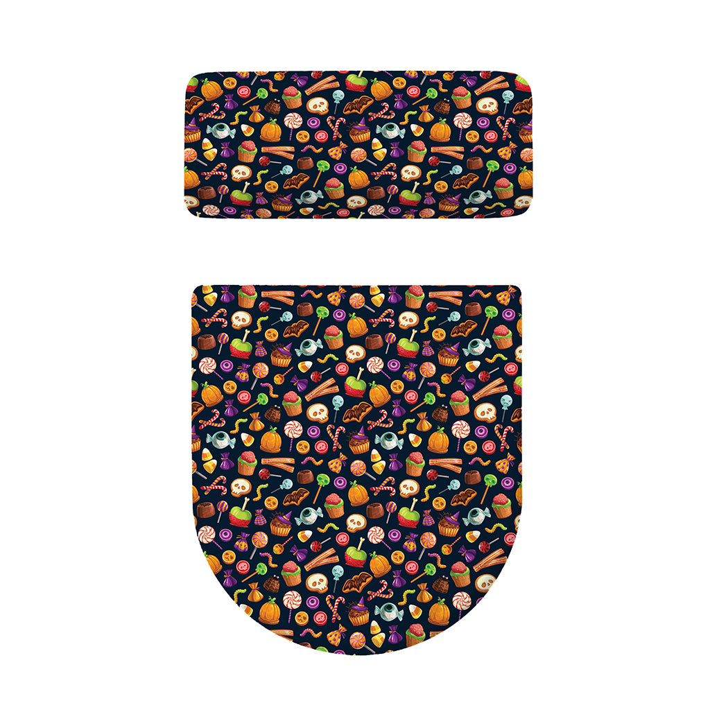 Halloween Candy Pattern Print Toilet Lid And Tank Cover Set