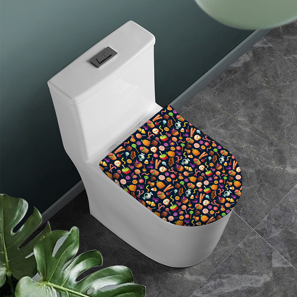 Halloween Candy Pattern Print Toilet Lid Cover
