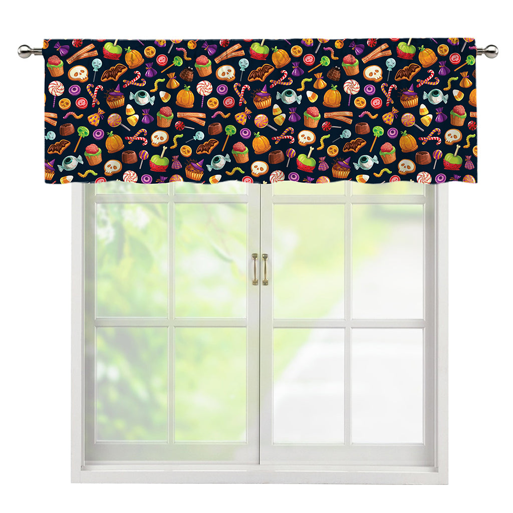 Halloween Candy Pattern Print Window Valance