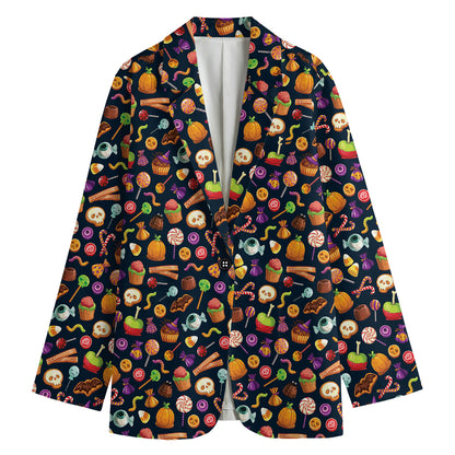 Halloween Candy Pattern Print Women's Blazer