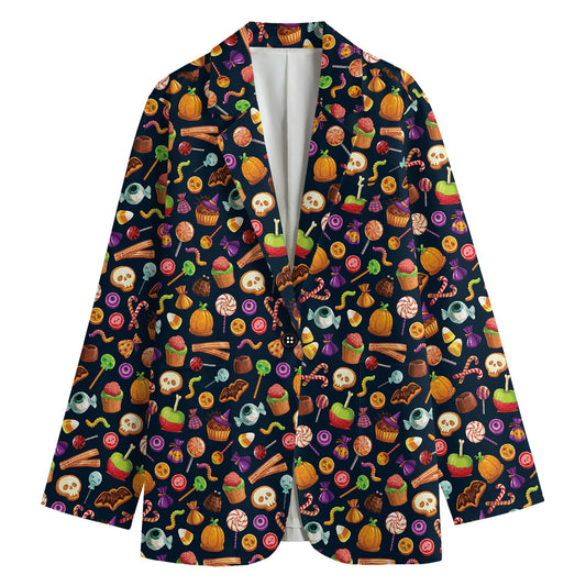 Halloween Candy Pattern Print Women's Blazer