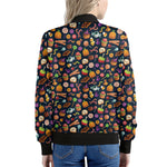 Halloween Candy Pattern Print Women's Bomber Jacket