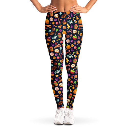 Halloween Candy Pattern Print Women's Leggings