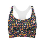 Halloween Candy Pattern Print Women's Sports Bra