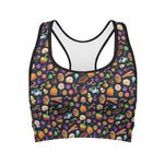Halloween Candy Pattern Print Women's Sports Bra