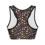 Halloween Candy Pattern Print Women's Sports Bra