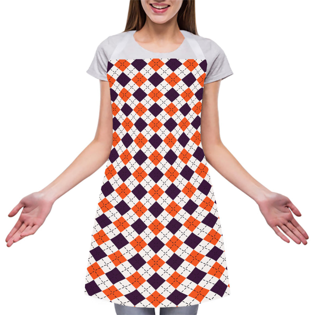 Halloween Checked Pattern Print Adjustable Apron