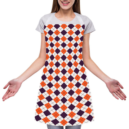 Halloween Checked Pattern Print Adjustable Apron