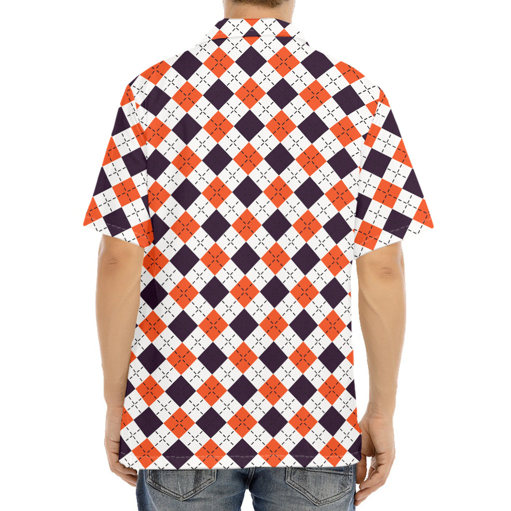 Halloween Checked Pattern Print Aloha Shirt