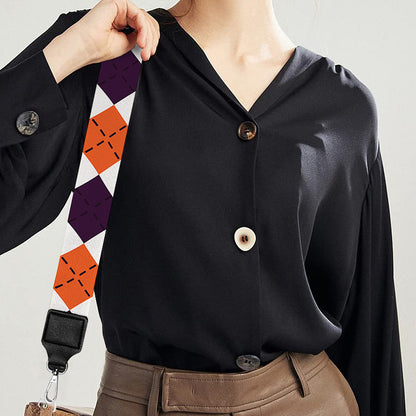 Halloween Checked Pattern Print Bag Strap
