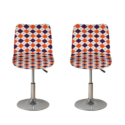 Halloween Checked Pattern Print Bar Stool Covers