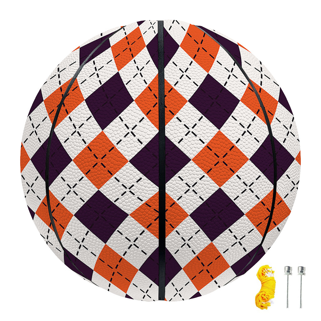 Halloween Checked Pattern Print Basketball