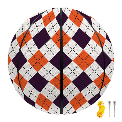 Halloween Checked Pattern Print Basketball