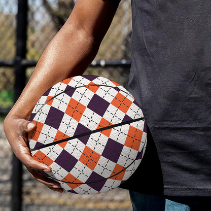 Halloween Checked Pattern Print Basketball