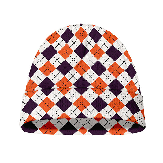 Halloween Checked Pattern Print Beanie